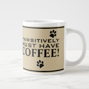 Dog Paw Print Typografy Coffee Lover's Specialty Jumbo-Tasse