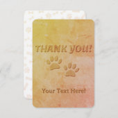 Dog Paw Print und benutzerdefinierter Text Dankeskarte (Vorne/Hinten)