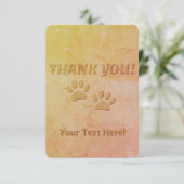 Dog Paw Print und benutzerdefinierter Text Dankeskarte (Stehend Vorderseite)