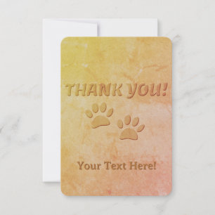 Dog Paw Print und benutzerdefinierter Text Dankeskarte