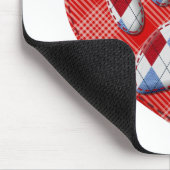 Dog Paw Print und Rotes Herz Zeichnend Mousepad (Ecke)