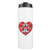 Dog Paw Print und Rotes Herz Zeichnend Thermosbecher (Vorderseite)