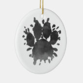 Dog Paw Print Watercolor Canine Paw Keramik Ornament (Rechts)