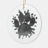 Dog Paw Print Watercolor Canine Paw Keramik Ornament (Links)