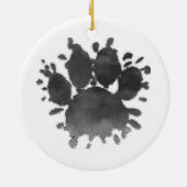 Dog Paw Print Watercolor Canine Paw Keramik Ornament (Hinten)