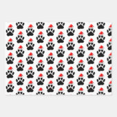 Dog Paw Print Weihnachtsmannmütze Weihnachten Geschenkpapier Set (Vorderseite)