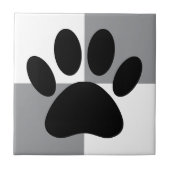 Dog Paw Print White und Grau Custom Fliese (Vorderseite)