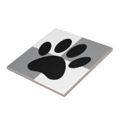 Dog Paw Print White und Grau Custom Fliese (Seite)