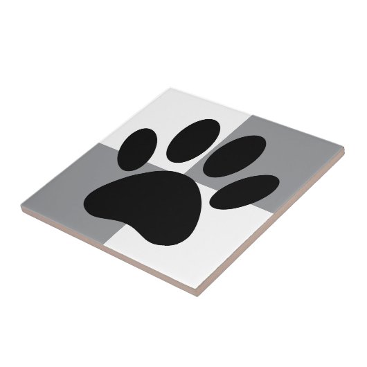 Dog Paw Print White und Grau Custom Fliese (Seite)