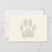 Dog Paw Print With Confetti And Streamer Monogram  Mitteilungskarte (Rückseite)