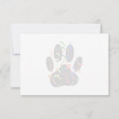 Dog Paw Print With Confetti Streamer Just a Note Mitteilungskarte (Rückseite)