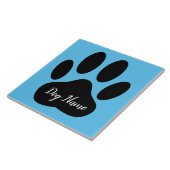 Dog Paw Print With Editable Name Fliese (Seite)