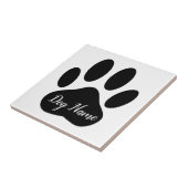 Dog Paw Print With Editable Name Fliese (Seite)