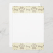 Dog Paw Prints and Bones Base für die Einladung (Vorne/Hinten)