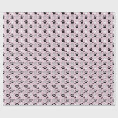 Dog Paw Prints and Bones Pattern Pink Geschenkpapier (Flach)