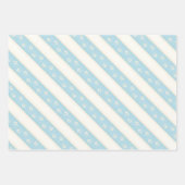 Dog Paw Prints auf Blassblau und antikes Weiß Geschenkpapier Set (Vorderseite 3)