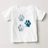 Dog Paw Prints - Beach Waves and Sand Baby T-shirt (Vorderseite)