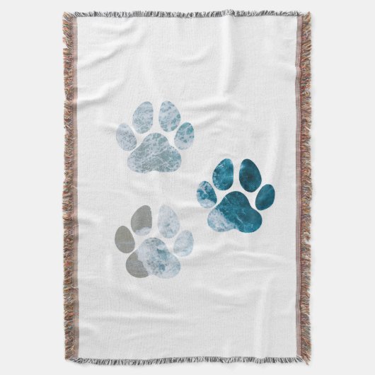 Dog Paw Prints - Beach Waves and Sand Decke (Vorderseite Vertikal)