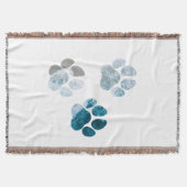 Dog Paw Prints - Beach Waves and Sand Decke (Vorderseite)