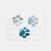Dog Paw Prints - Beach Waves and Sand Fleecedecke (Vorderseite (Horizontal))