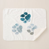 Dog Paw Prints - Beach Waves and Sand Sherpadecke (Vorderseite (Horizontal))