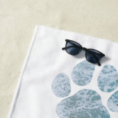 Dog Paw Prints - Beach Waves and Sand Strandtuch (Beispiel)