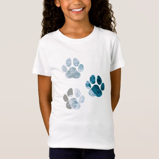 Dog Paw Prints - Beach Waves and Sand T-Shirt (Vorderseite)
