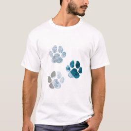 Dog Paw Prints - Beach Waves and Sand T-Shirt