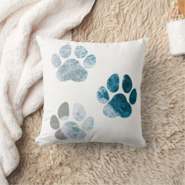 Dog Paw Prints - Beach Waves und Sand Beach Kissen