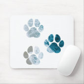 Dog Paw Prints - Beach Waves und Sand Beach Mousepad (Mit Mouse)