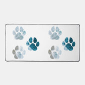 Dog Paw Prints - Beach Waves und Sand Beach Schreibtischunterlage (Vorderseite)