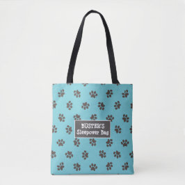Dog Paw Prints Blue Tasche