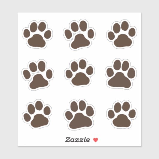 Dog Paw Prints Canine Footprints Vinyl Sticker Set (Blatt)
