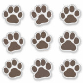Dog Paw Prints Canine Footprints Vinyl Sticker Set (Vorderseite)