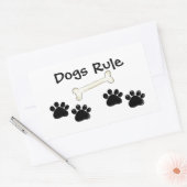 Dog Paw Prints Dogs Rule Rechteckiger Aufkleber (Umschlag)