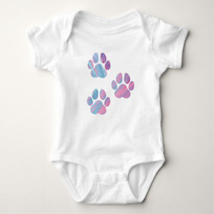 Dog Paw Prints - farbenfrohe Wirbel Baby Strampler