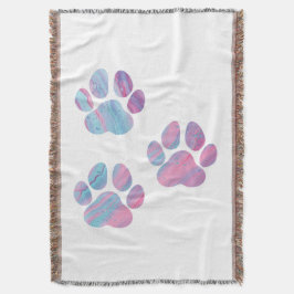 Dog Paw Prints - farbenfrohe Wirbel Decke