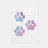 Dog Paw Prints - farbenfrohe Wirbel Fleecedecke (Vorderseite)