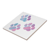 Dog Paw Prints - farbenfrohe Wirbel Fliese (Seite)