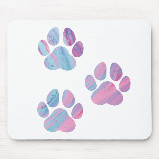 Dog Paw Prints - farbenfrohe Wirbel Mousepad (Vorne)