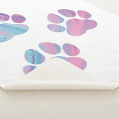 Dog Paw Prints - farbenfrohe Wirbel Sherpadecke (3/4)
