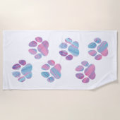 Dog Paw Prints - farbenfrohe Wirbel Strandtuch (Vorderseite)