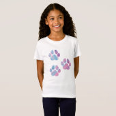 Dog Paw Prints - farbenfrohe Wirbel T-Shirt (Vorne ganz)