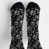 Dog Paw Prints Gray Socken (Oben)