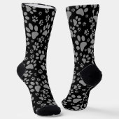 Dog Paw Prints Gray Socken (Gewinkelt)