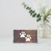 Dog Paw Prints | Holz | Marmor Visitenkarte (Stehend Vorderseite)
