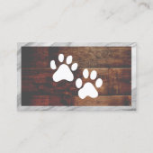Dog Paw Prints | Holz | Marmor Visitenkarte (Vorderseite)