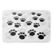 Dog Paw Prints in schwarz-grauem Muster Badematte (Vorderseite)