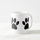Dog Paw Prints in Schwarz Kaffeetasse (VorderseiteRechts)
