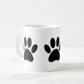 Dog Paw Prints in Schwarz Kaffeetasse (Vorderseite Links)